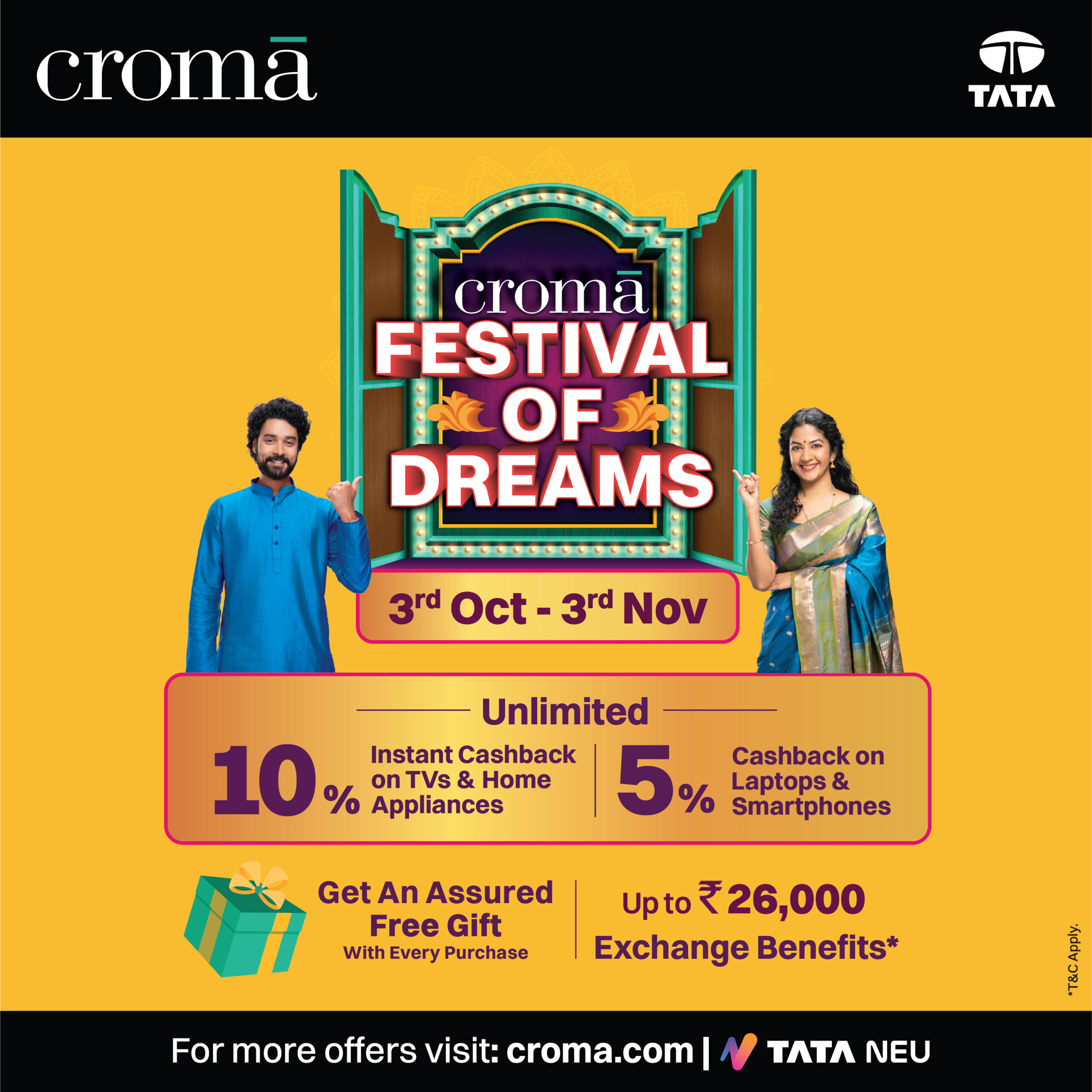 Shop electronics and Unlock Surprises : Croma kickstarts Unlimited 5% Instant cashback