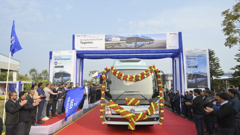 Tata Motors flags off electric buses for workforce transportation