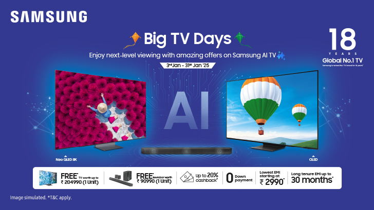 Samsung India Announces Big TV Days : Elevate the Future of Cinematic Experience with Exciting Offers