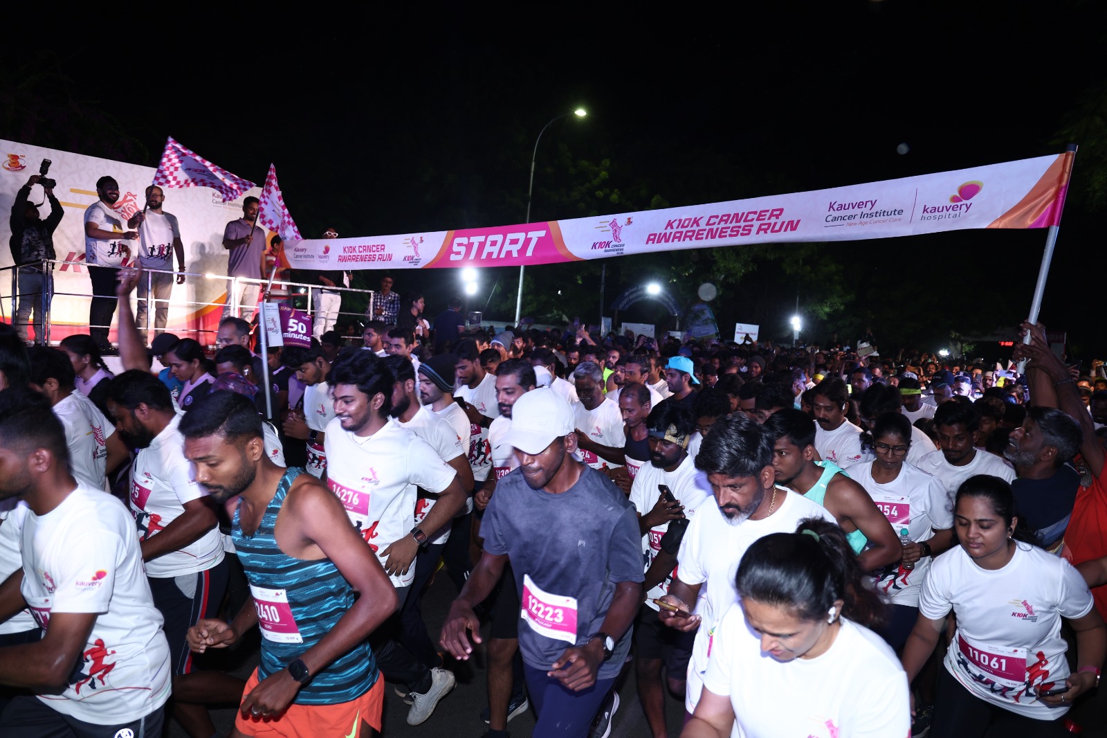 Kauvery Hospital Hosts 6500 Participants in the K10K Cancer Awareness Run
