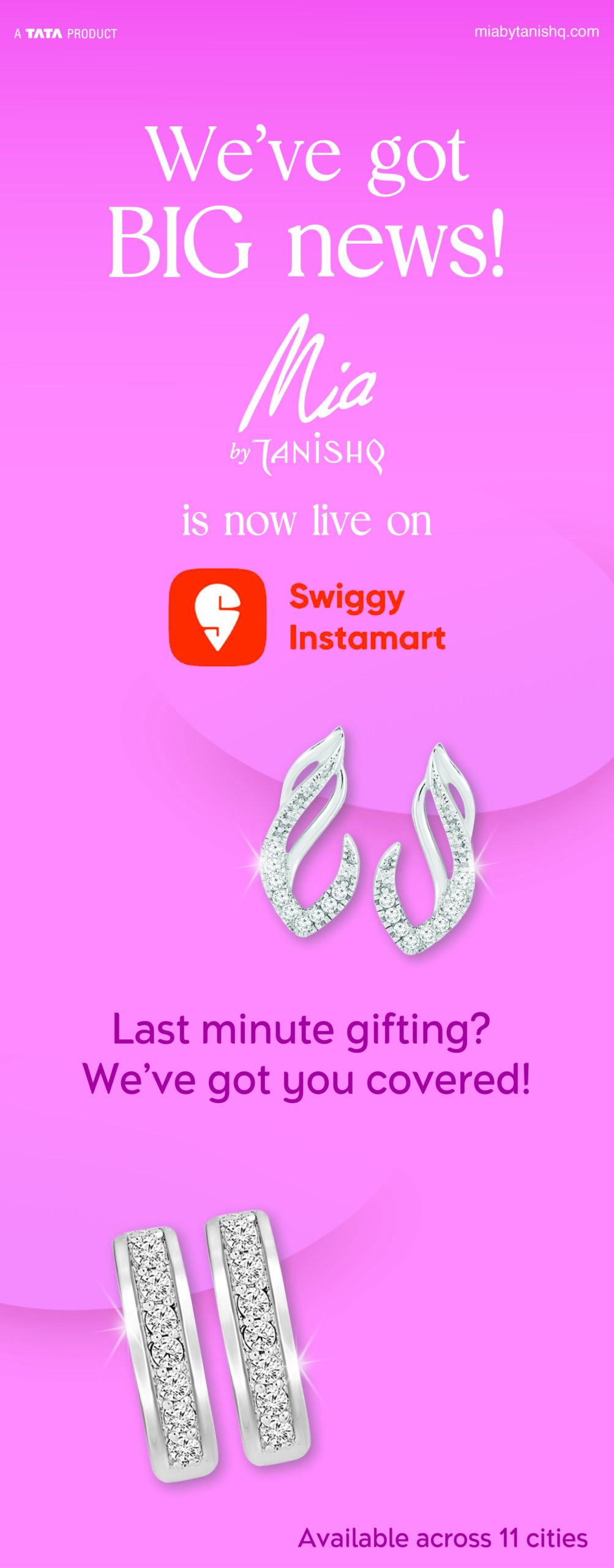 Mia by Tanishq Partners with Swiggy to deliver jewellery in 10 Minutes