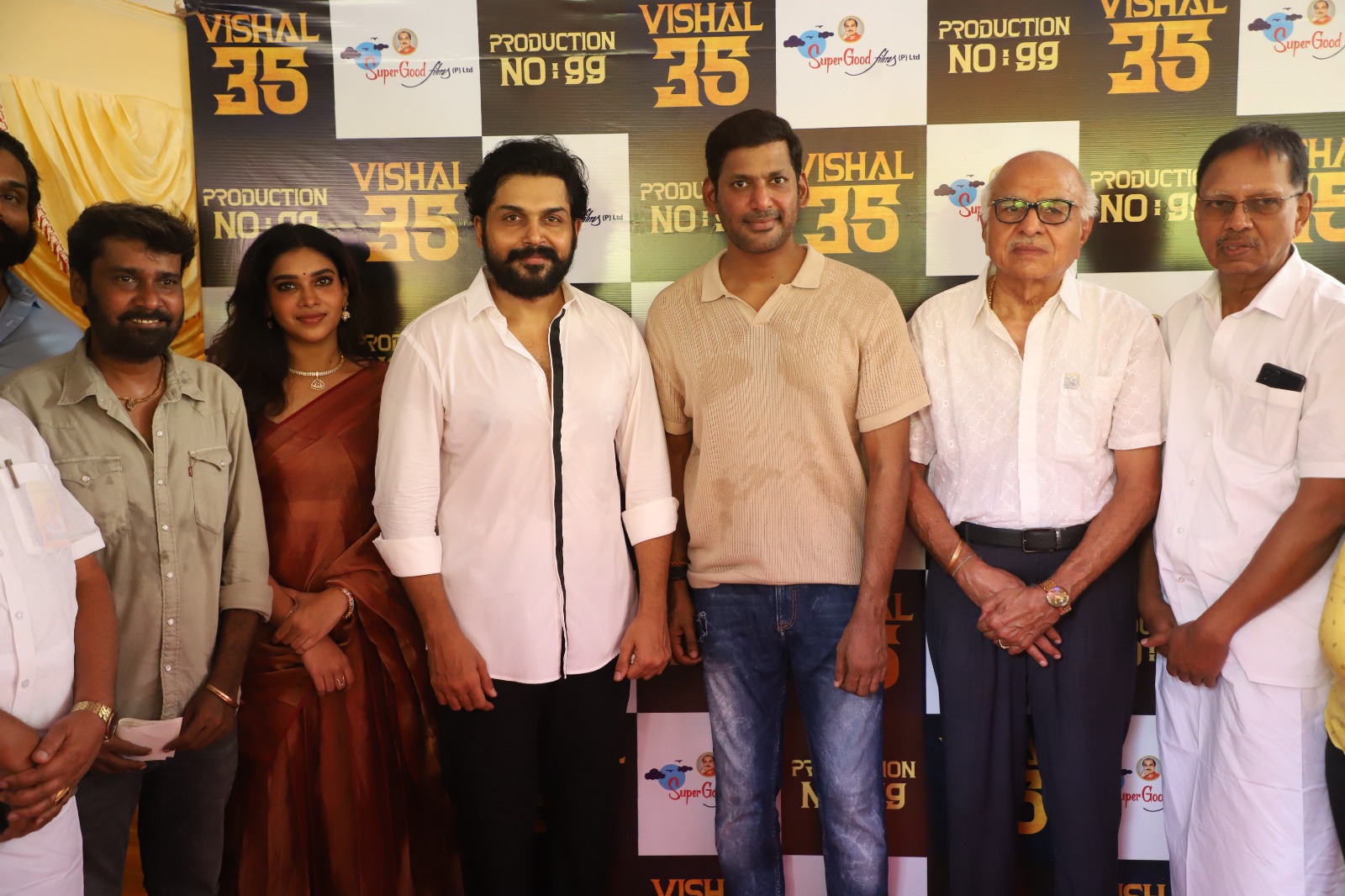 சூப்பர் குட் ஃபிலிம்ஸ் 99வது படம்..;  விஷால் நடிக்க கார்த்தி தொடங்கி வைத்தார் 