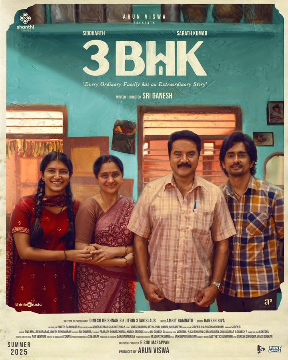 3BHK விமர்சனம்… நடுத்தர குடும்பஸ்தனின் நியாயமான வாழ்வியல்