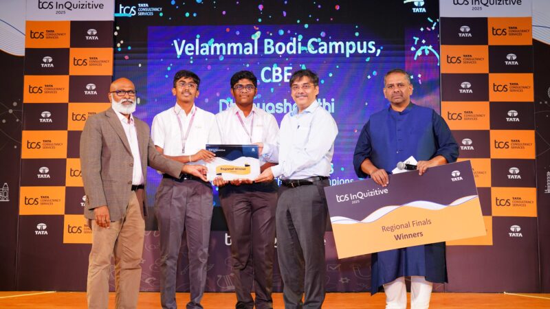 Velammal Bodhi Campus Students, Dhanyasharathi & Varun S win TCS InQuizitive 2025